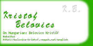 kristof belovics business card